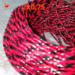 Dây điện đôi đỏ đen lõi đồng, dây loa xoắn 2x0,75