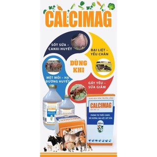Calcimag chai 100ml Vb Pharma bổ sung canxi magie DD uống tiêm truyền chó mèo bò dê cừu ngựa heo