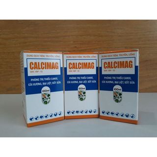 Calcimag chai 100ml Vb Pharma bổ sung canxi magie DD uống tiêm truyền chó mèo bò dê cừu ngựa heo