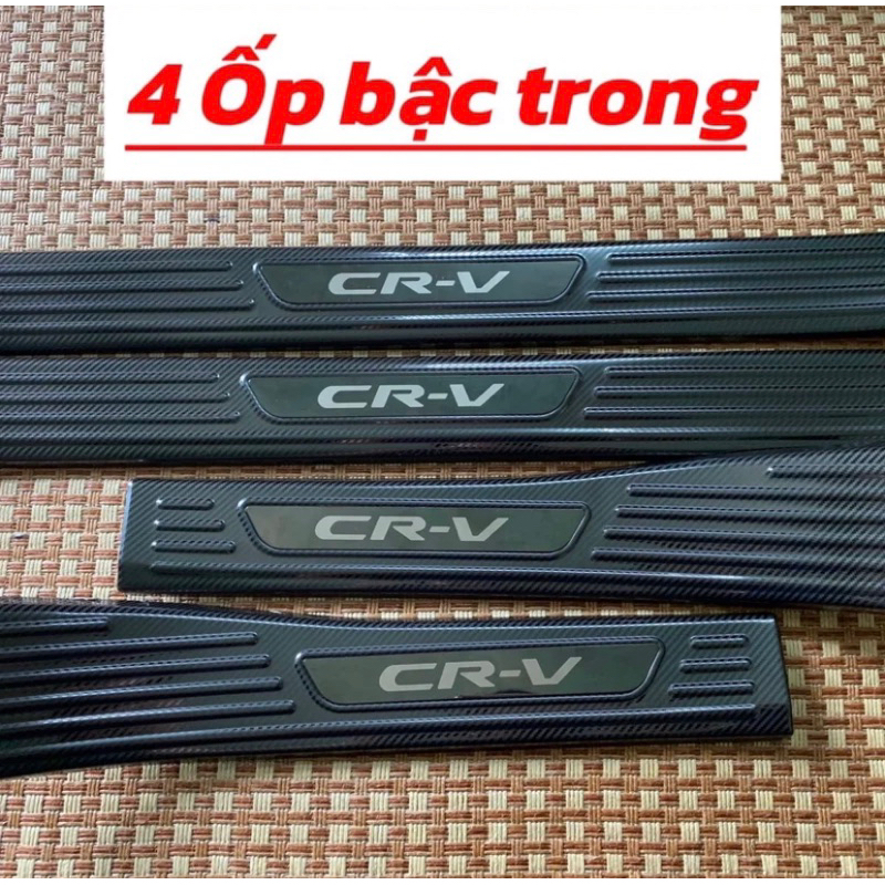 Ốp bậc cửa, nẹp bước chân xe Honda CRV 2024-2025 mẫu vân Carbon (hàng cao cấp)