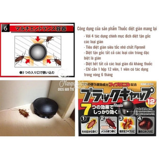 Diệt gián nhật bản🪳🪳🪳, Hộp 12 viên diệt gián tận gốc an toàn, không mùi, hiệu quả, cam kết ( CHÍNH HÃNG )