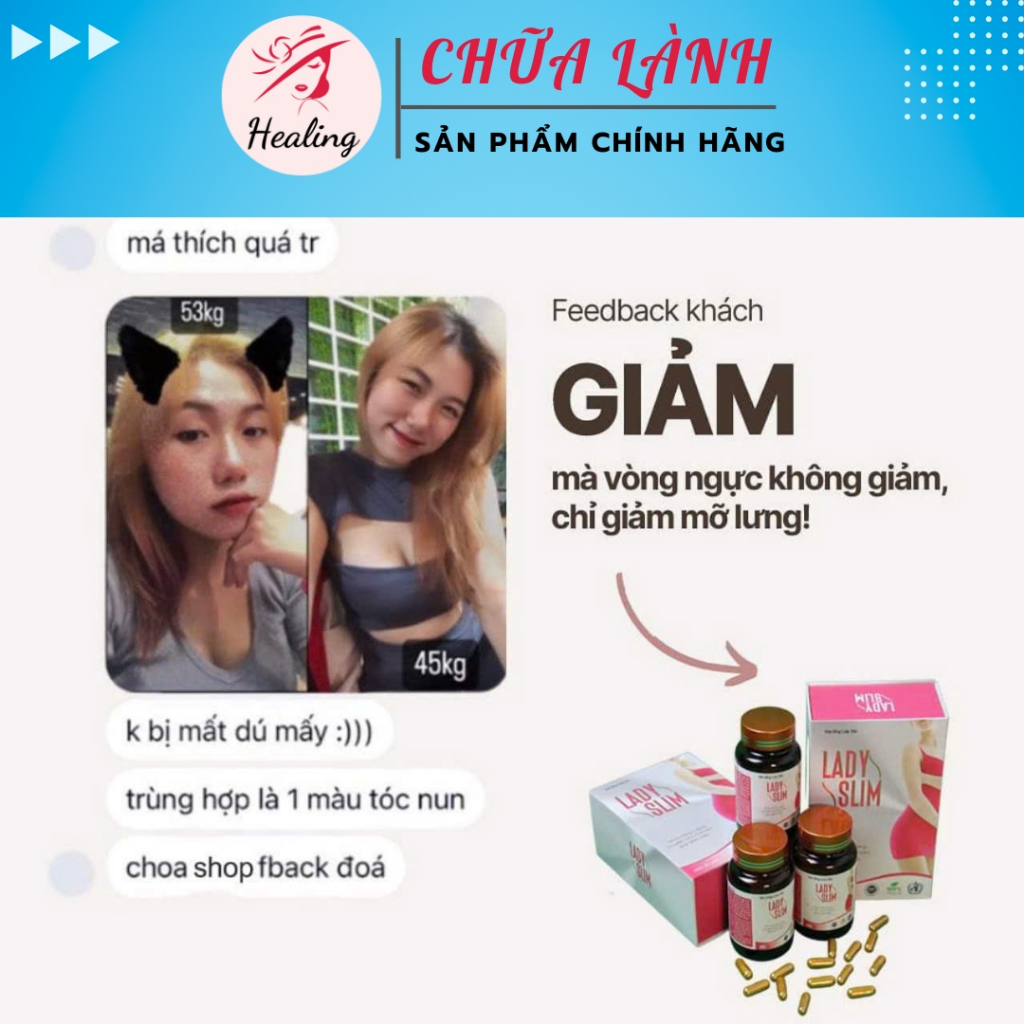 [Chính Hãng] Viên uống giảm cân LADY SLIM hộp 20 viên Giảm béo nhanh an toàn 3-7 kg sau 20 ngày H017