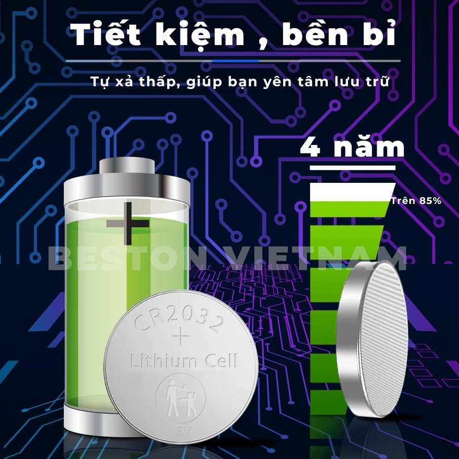 Pin 3V CR2032 CR2025 CR2016 CR1632 CR2450 Beston thay khóa xe máy ôtô, đồng hồ, điều khiển từ xa...