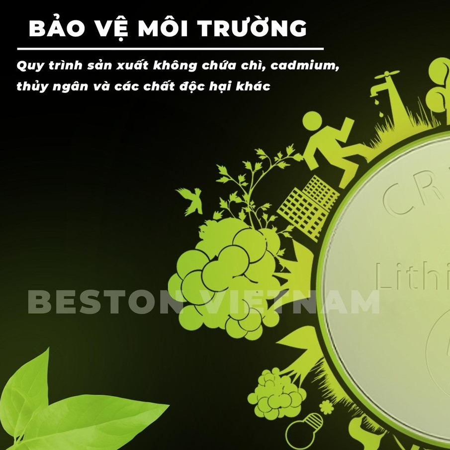 Pin 3V CR2032 CR2025 CR2016 CR1632 CR2450 Beston thay khóa xe máy ôtô, đồng hồ, điều khiển từ xa...