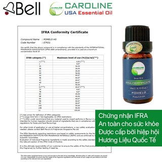 Tinh dầu thiên nhiên Caroline 10ml | Hương Bưởi | Có kiểm nghiệm COA | Nhập khẩu Mỹ