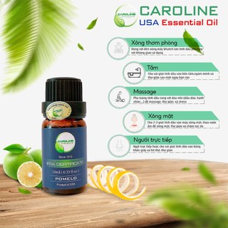 Tinh dầu thiên nhiên Caroline 10ml | Hương Bưởi | Có kiểm nghiệm COA | Nhập khẩu Mỹ