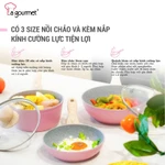 Bộ nồi chảo chống dính Ceramic đáy 6 lớp ăn dặm cho bé La gourmet Baby set - sử dụng được tất cả loại bếp - 417893 — ảnh 4