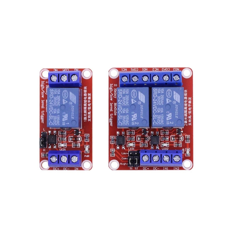 MODULE RELAY 24V 10A 1 KÊNH - 2 KÊNH, RƠ LE CÔNG SUẤT 250VAC | Shopee ...