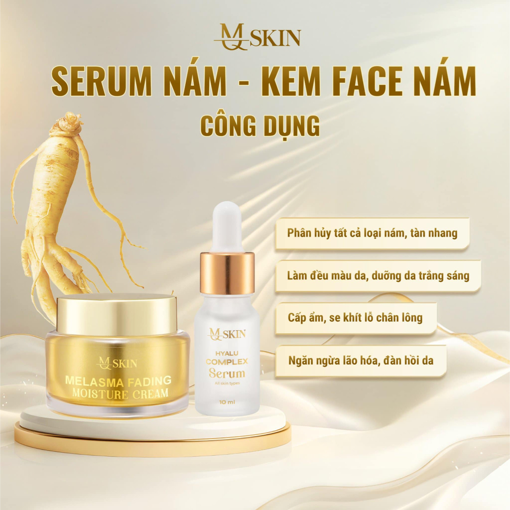 Ảnh Combo Hỗ Trợ Giảm Nám Serum Nám HA+ Cao Nám MQ Skin Giúp Mờ Tàn Nhang, Nám Lâu Năm, Căng Bóng Cho Da 3