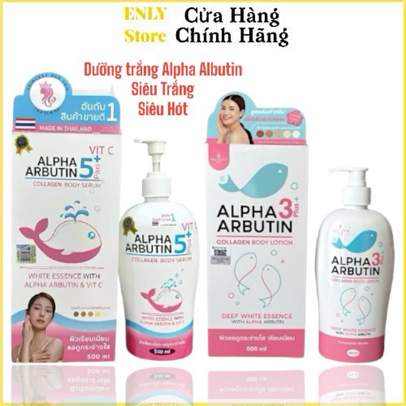 [Chuẩn Thái] Sữa dưỡng thể trắng da Alpha Arbutin 5 Plus Vitamin c Collagen 500ml Thái lan