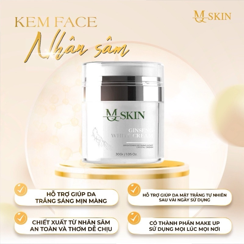 Ảnh Kem Face Nhân Sâm MQ SKIN Dưỡng Trắng, Cấp Ẩm -MQ SKIN Ginseng White Cream 30gr 2