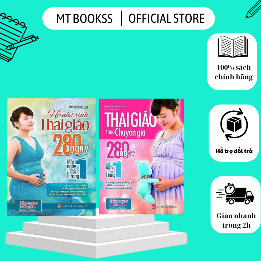 Combo Sách - Thai giáo theo chuyên gia + Hành trình thai giáo 280 ngày mỗi ngày đọc một trang