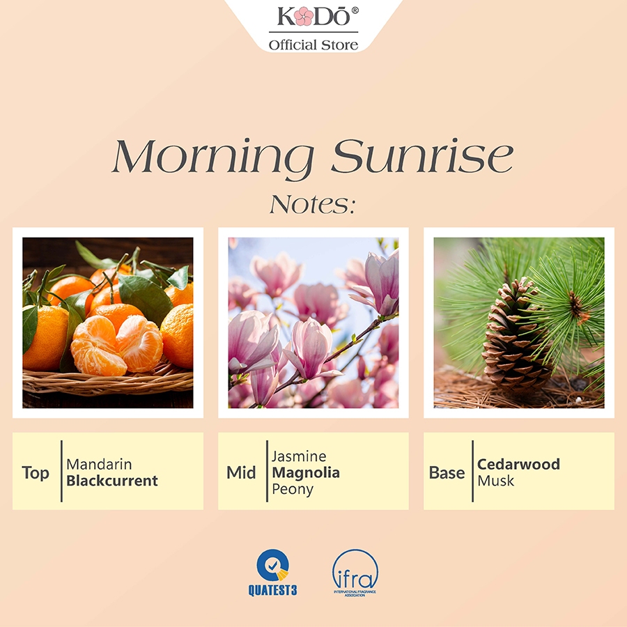 Ảnh Tinh Dầu Nước Hoa Kodo Morning Sunrise Hương Ban Mai Làm Thơm Phòng, Không Gian, Quần Áo, Black Collection 10,50,100ml 1