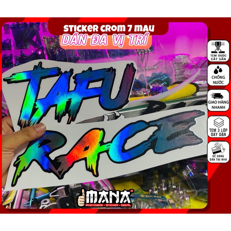 Tem Dán Xe Máy Race tafu crom 7 màu,Decal Trang Trí Xe,Sticker Dán Các ...