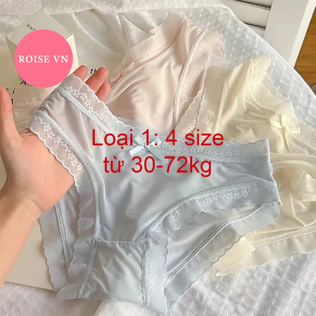Quần lót nữ su lụa loại 1 siêu mỏng phối ren hoa thoáng mát gợi cảm 271