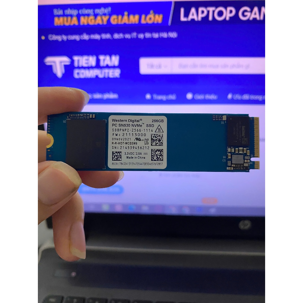 SSD NVMe Western Digital PC SN530 256 Go - Format M.2 2280 - Interface PCIe - Occasion Fonctionnel - Pour PC Portable Ou Bureau