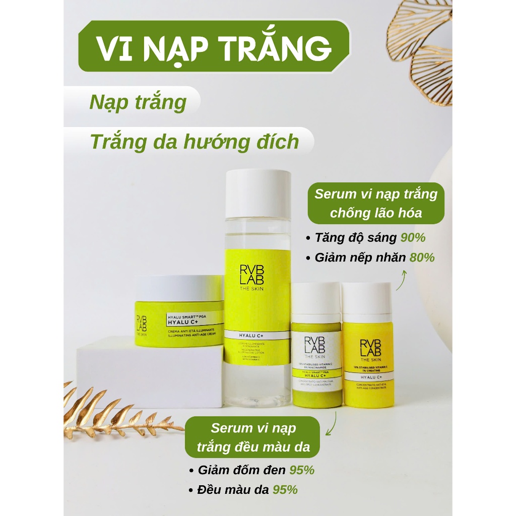 Combo Bộ 3 Món Trắng Da MESO - Sáng Da - Căng Bóng RVBLAB của Ý (Toner/ Serum/ Kem dưỡng)