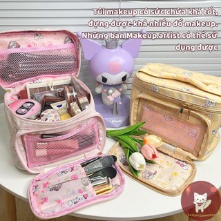 Túi Đựng Đồ Trang Điểm Cỡ Lớn Họa Tiết Hoạt Hình Có Khoá Kéo Tiện Lợi