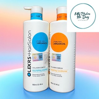 Cặp dầu gội xả Olexrs Argan Oil Collagen Hair Salon, Dầu gội phục hồi tóc, chống rụng kích mọc tóc