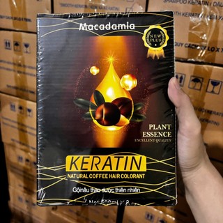 Nhuộm phủ bạc thảo dược không dính da đầu màu Đen Và Nâu macadamia Natural Brown hair