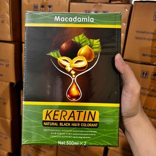 Nhuộm phủ bạc thảo dược không dính da đầu màu Đen Và Nâu macadamia Natural Brown hair