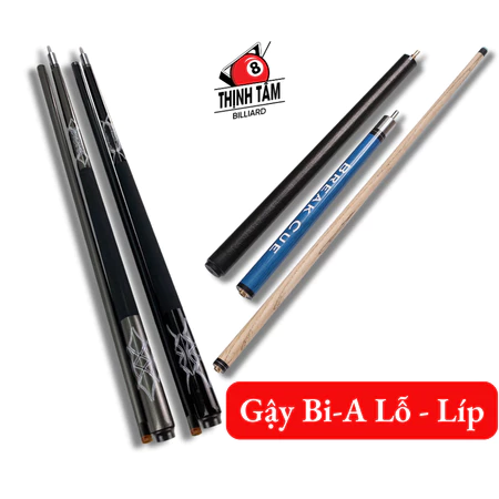 Cơ Bida Lỗ 2 Khúc, Ngọn Cơ Gậy Bida Pool Phá Nhảy 3 Khúc - Gậy Bi-A 3 Băng Gỗ Maple