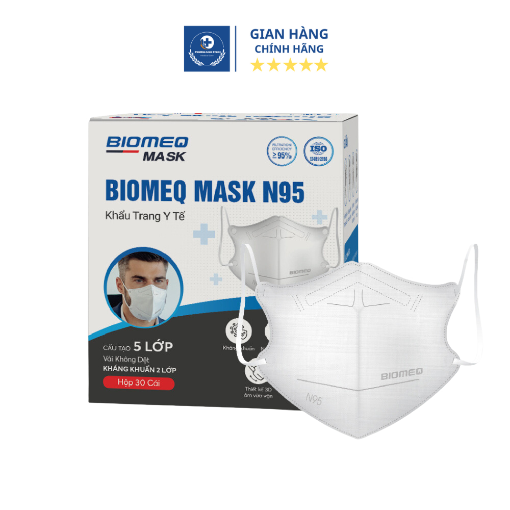 Khẩu trang y tế Biomeq Mask N95, chủng loại 5 lớp, hộp 30 cái | Shopee ...