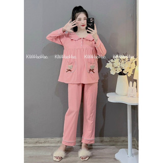 BỘ BẦU COTTONG GẤU TÚI ÁO CÓ KHOÁ CHO BÉ TI & QUẦN CÓ CHUN RÚT TUỲ CHỈNH