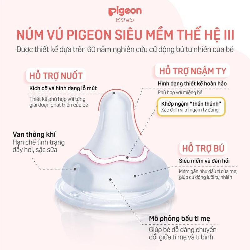 Ảnh Bình sữa Pigeon PPSU Plus thế hệ III cổ rộng Howapipi (160ml/240ml) 3
