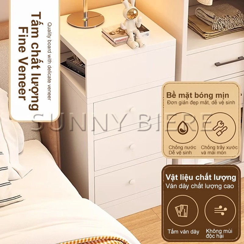 SUNNY Tủ Đầu Giường 30X30X66CM Tủ Đầu Giường Đa Năng Chất Liệu Gỗ MDF Tiết Kiệm Không Gian Cho Mọi Phòng