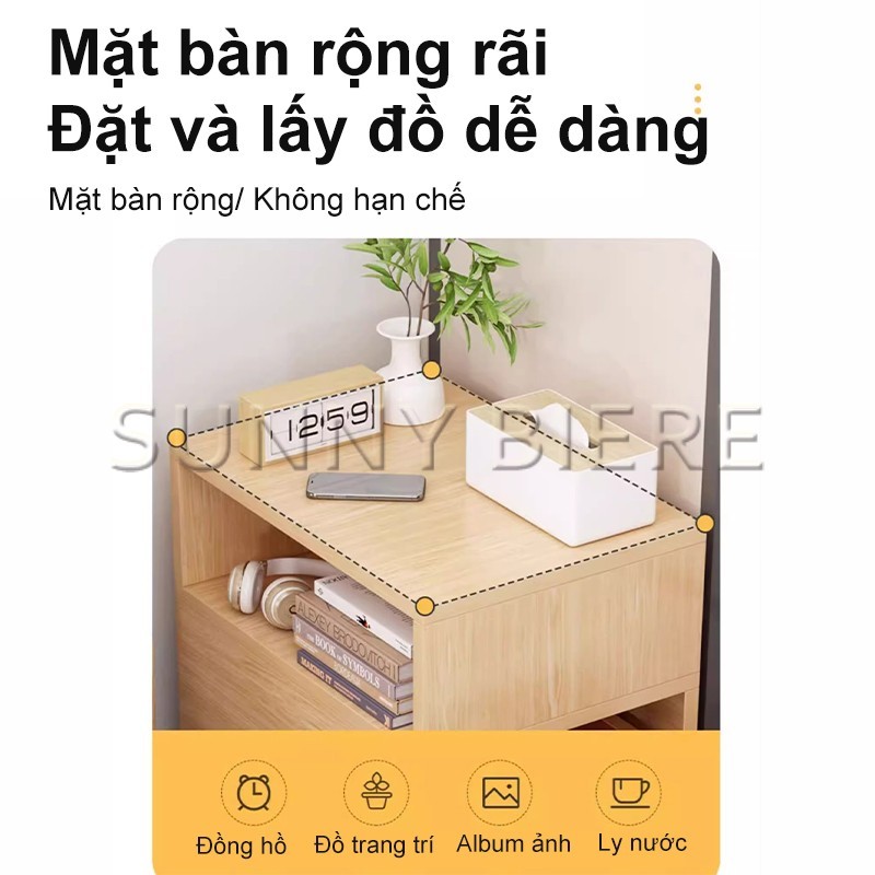 SUNNY Tủ Đầu Giường 30X30X66CM Tủ Đầu Giường Đa Năng Chất Liệu Gỗ MDF Tiết Kiệm Không Gian Cho Mọi Phòng