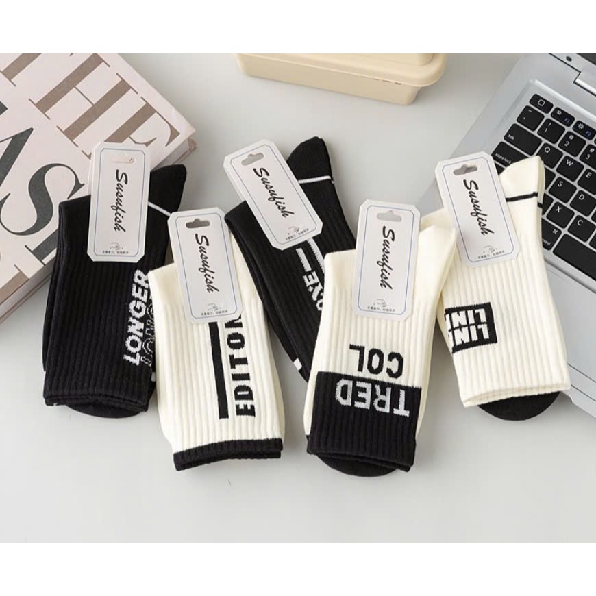 Vớ Tất Unisex chữ EDITON cổ cao phong cách thể thao, năng động.