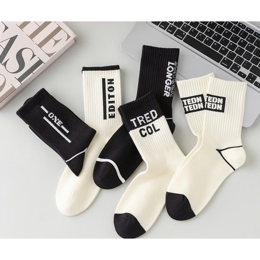 Vớ Tất Unisex chữ EDITON cổ cao phong cách thể thao, năng động.