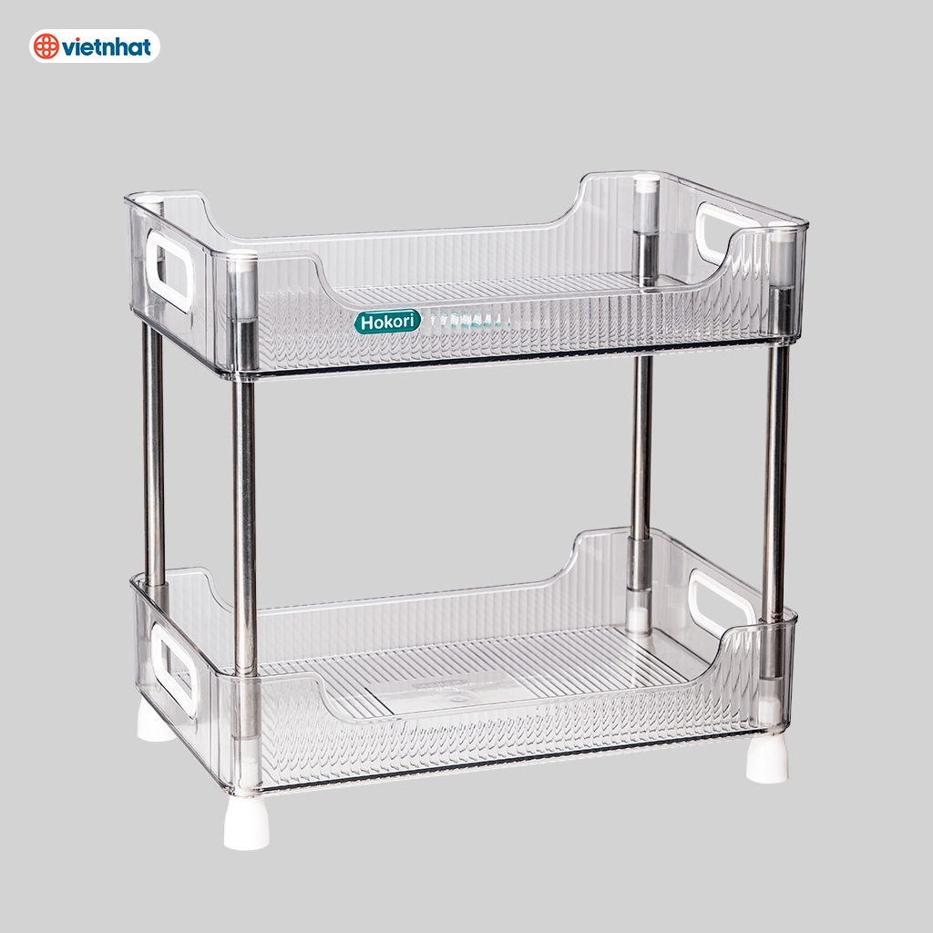 Kệ Chữ Nhật Trong Suốt 2 Tầng 3 Tầng Hokori Chính Hãng Việt Nhật (5556)