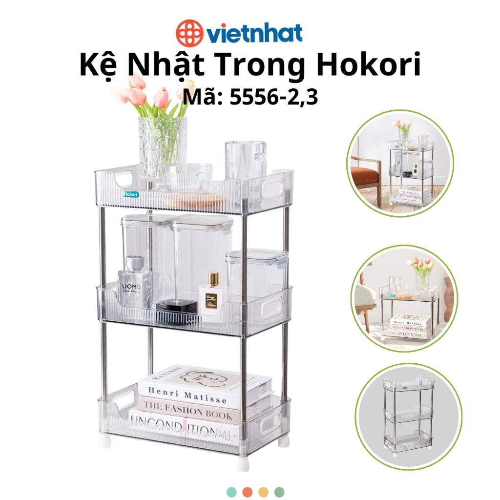 Kệ Nhật Trong 2 tầng 3 tầng, Kệ đựng đồ nhà tắm, Kệ đựng đồ nhà bếp Hokori Chính Hãng Việt Nhật (mã 5556)
