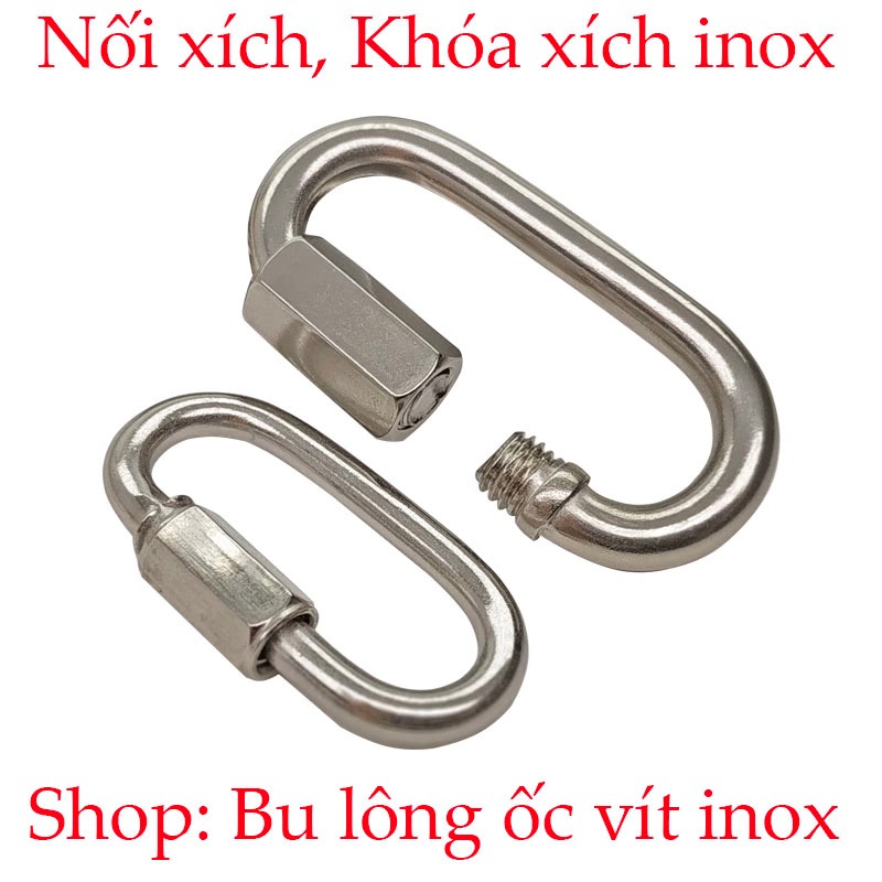 Móc nối xích inox 304, Khóa xích inox 304 size M4 - M10 ( Hàng có sẵn ...