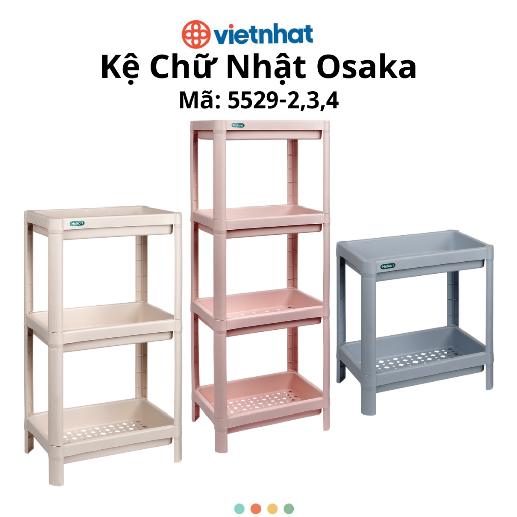 Kệ Osaka 2 tầng 3 tầng 4 tầng Chính Hãng Việt Nhật - Kệ đựng đồ nhà tắm nhà bếp đa năng (mã 5529)