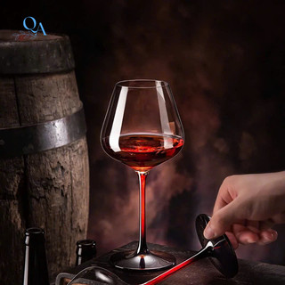 Bộ 6 Ly Vang Chân Đỏ Cao Cấp 450ml | Ly Sâm Panh | Ly Uống Vang Đỏ 450ml Wine Glass