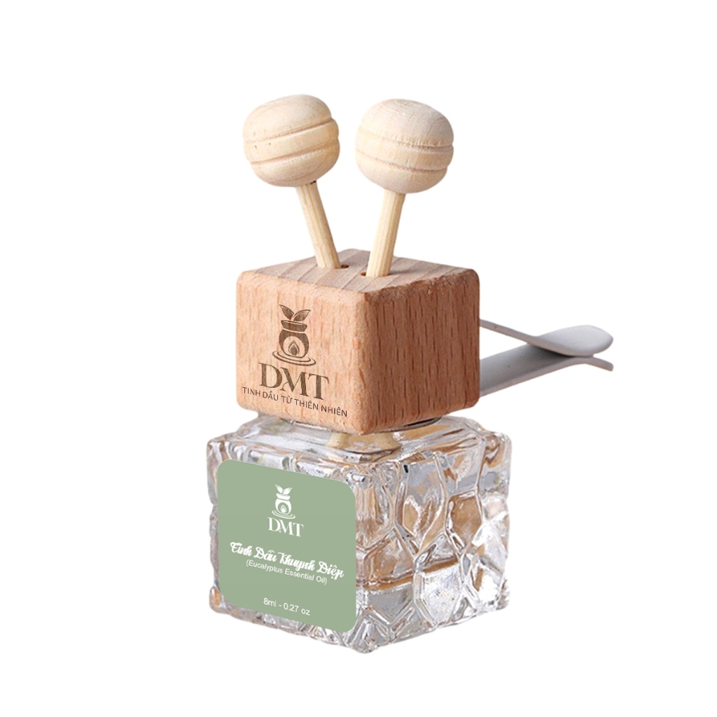 Tinh dầu khuynh diệp treo xe hơi và kẹp cửa gió ô tô DMT - tinh dầu khuynh diệp kháng khuẩn mạnh 8ml