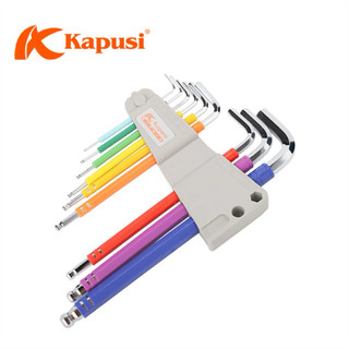 Bộ lục giác bi 7 màu KAPUSI K-0197, 9 cây chữ L từ 1.5-10mm