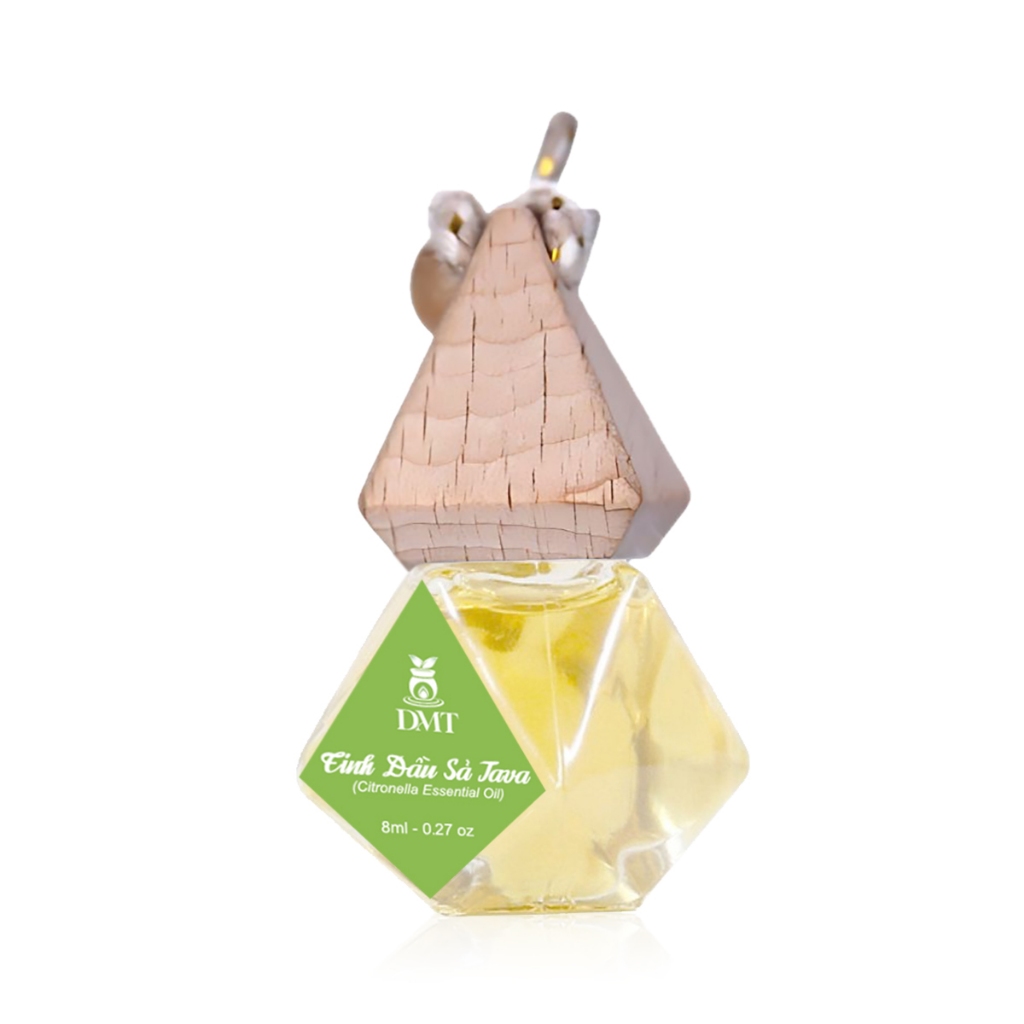 Tinh dầu treo oto, tinh dầu kẹp cửa gió oto Sả Java DMT Nguyên Chất, Thơm Xe, Khử Mùi Hôi - 8ml
