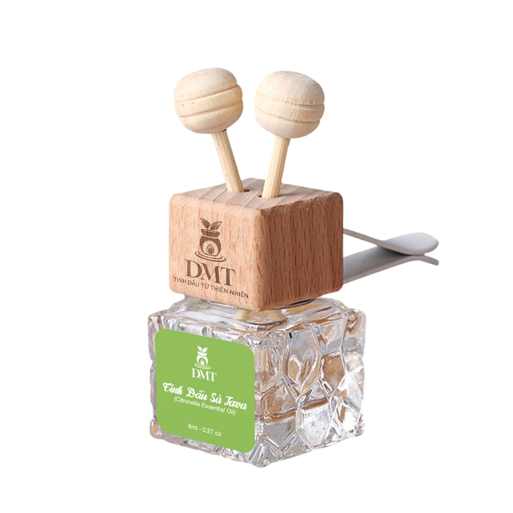 Tinh dầu treo oto, tinh dầu kẹp cửa gió oto Sả Java DMT Nguyên Chất, Thơm Xe, Khử Mùi Hôi - 8ml