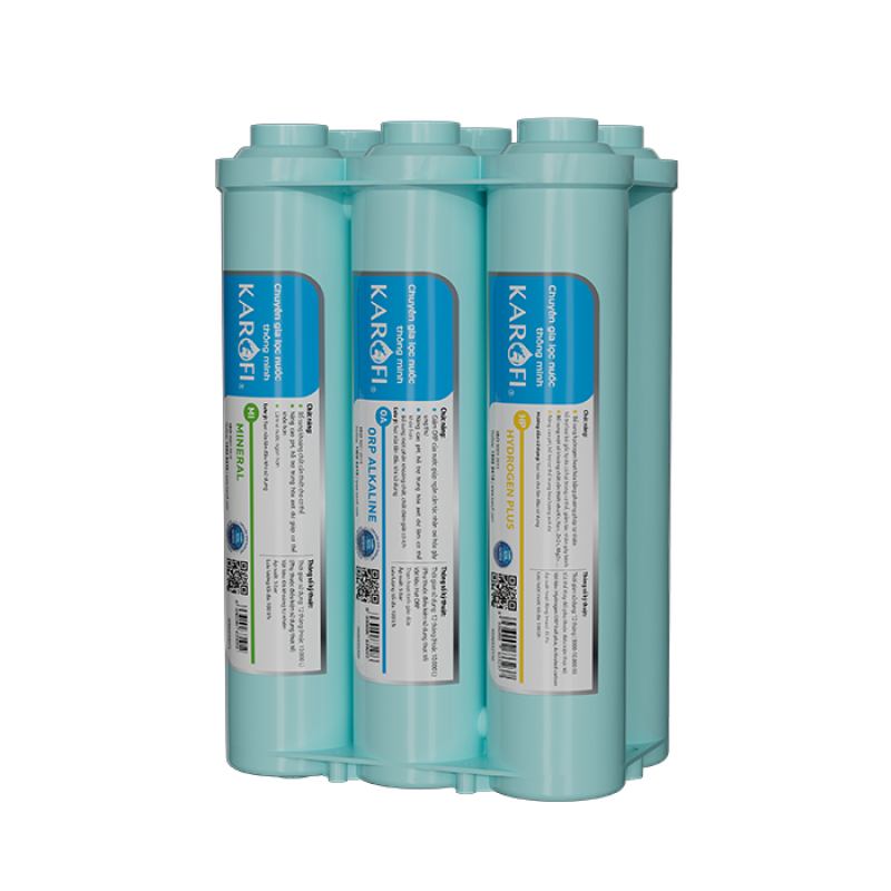 Combo màng RO Đúc 100GPD và Cụm 6 Lõi Lọc Chức Năng Smax Hệu Suất Cao HP 6.2 KAROFI - Hàng Chính Hãng