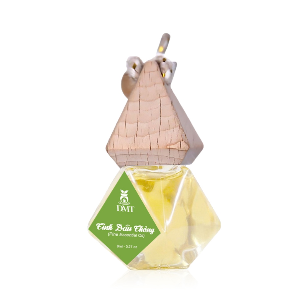 Tinh dầu Thông treo xe và kẹp cửa gió ô tô DMT - tinh dầu thông nguyên chất, thư giãn như Đà Lạt 8ml