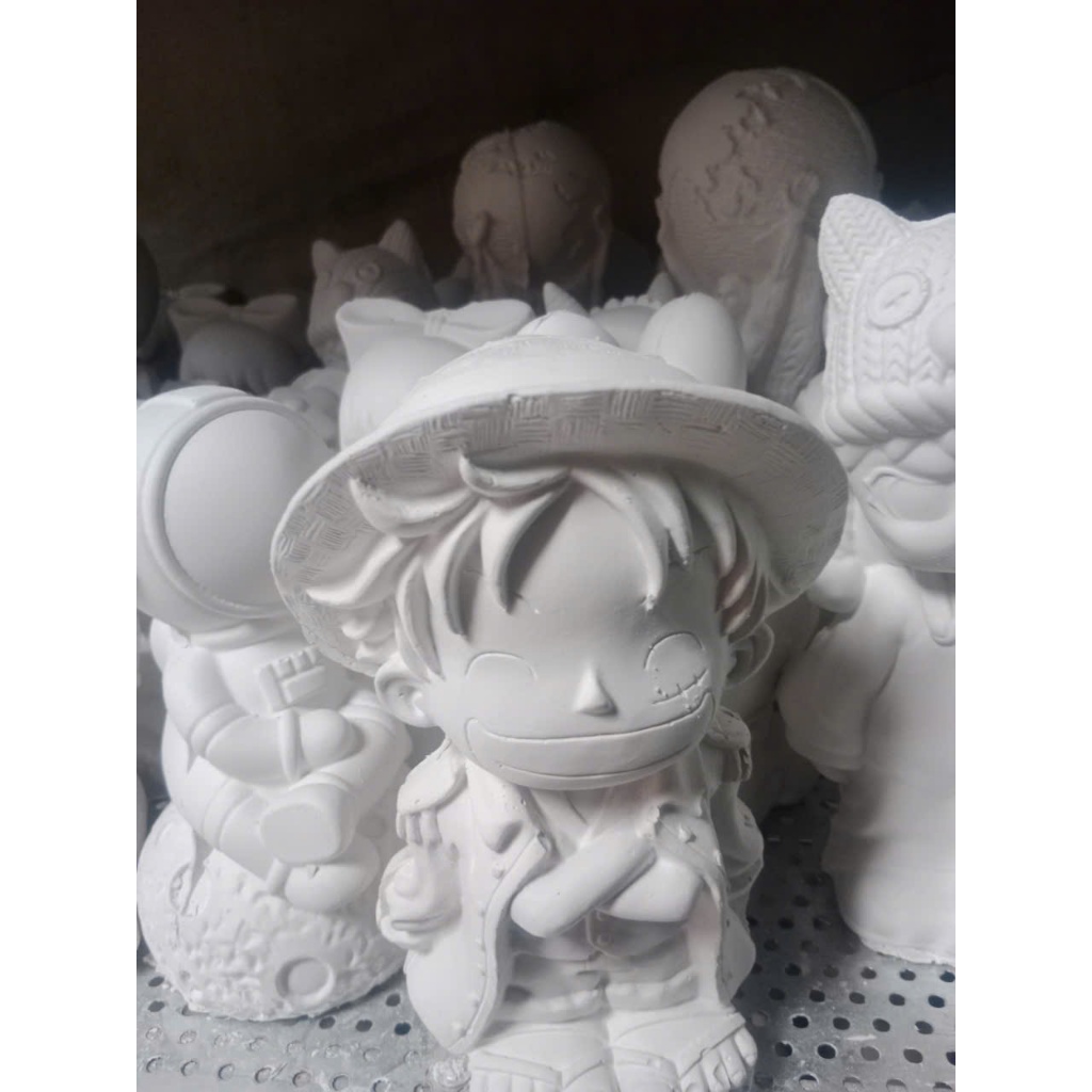 [Được chọn mẫu] Bộ tượng tô màu LUFFY bằng thạch cao 3D kích thước 17-25 cm cho bạn thoải thức sáng tạo