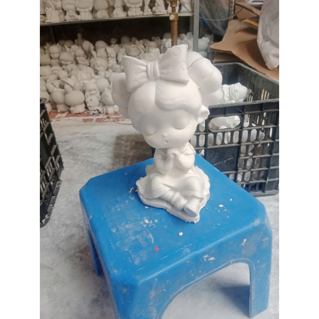 [Được chọn mẫu] Bộ tượng tô màu CÔ BÉ DỄ THƯƠNG bằng thạch cao 3D kích thước 17-25 cm cho bạn thoải thức sáng tạo
