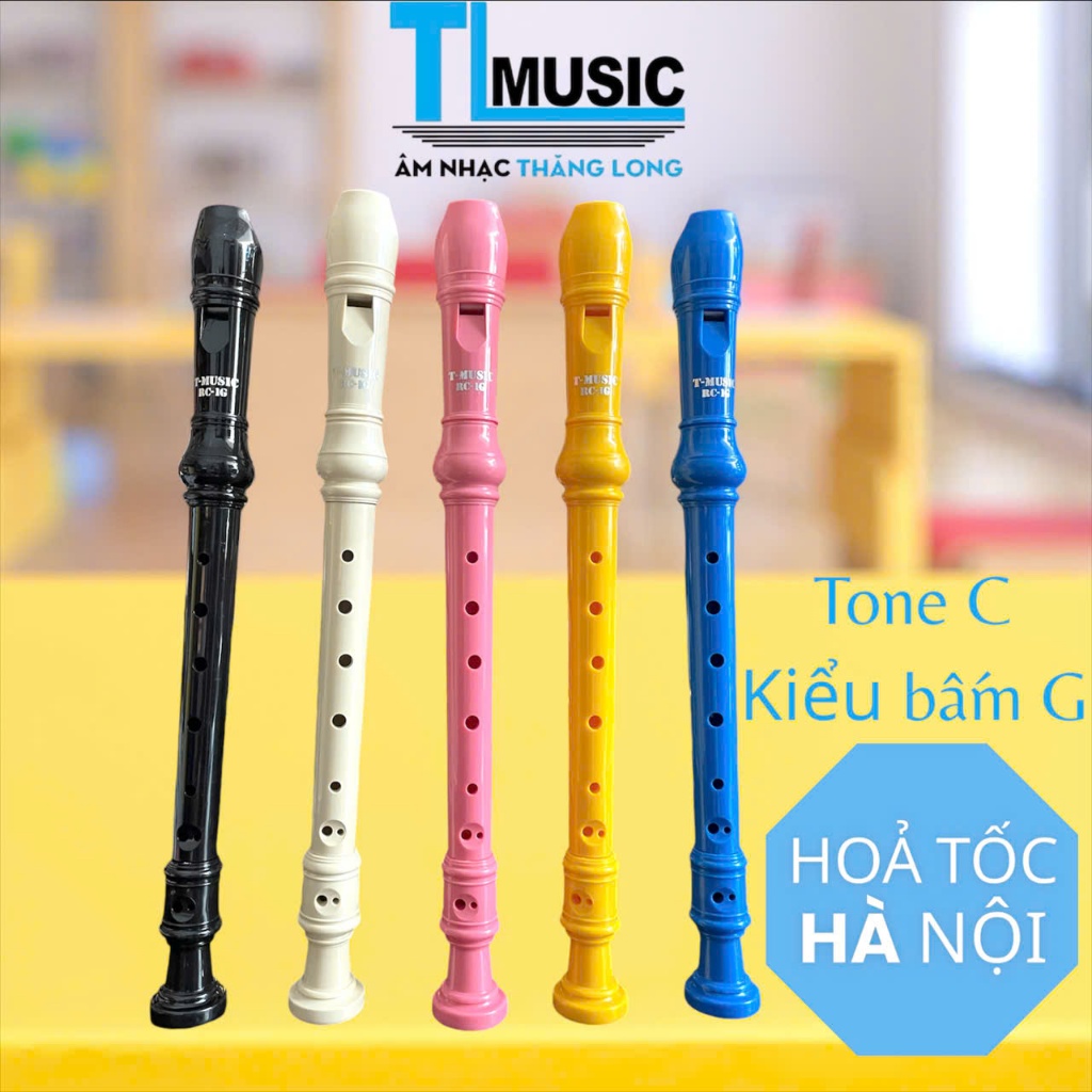 Sáo recorder T-music RC1G Tone ĐÔ(C) kiểu bấm G(German) 8 lỗ phục vụ ...