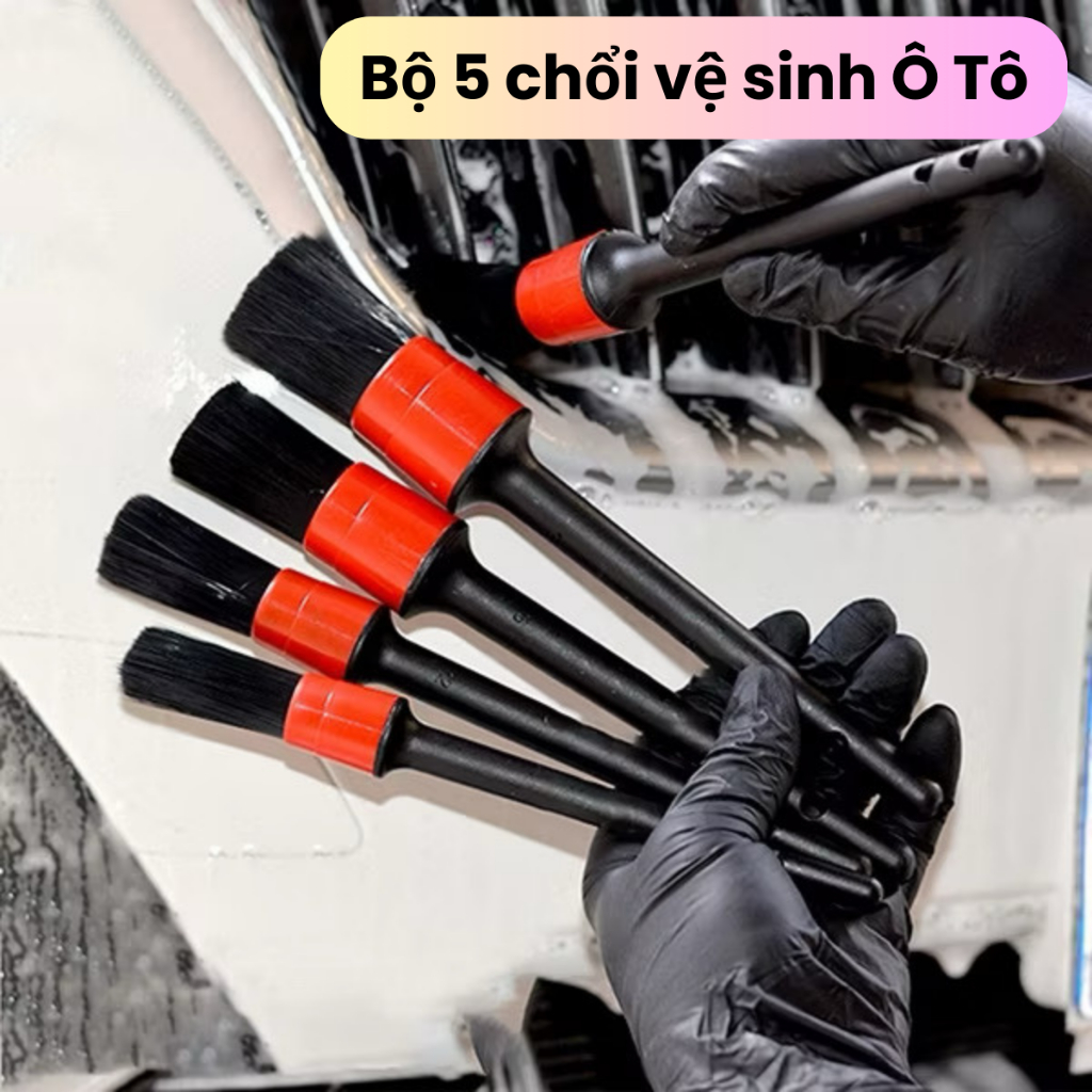 Bộ 5 Chổi Cọ Rửa Vệ Sinh Ô Tô, Xe Máy, Chổi Mini Mềm Vệ Sinh Xe Hơi, Tủ ...