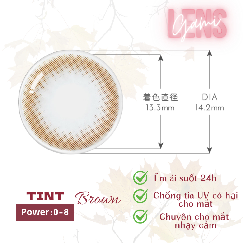 Lens cận 1 ngày  TINT BROWN 24H sử dụng Nhật Bản gamilens