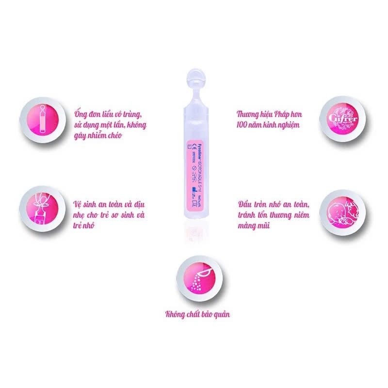 Combo Nước muối sinh lý FYSOLINE Xanh 20 ống x 5ml Và Hồng 40 ống x 5ml